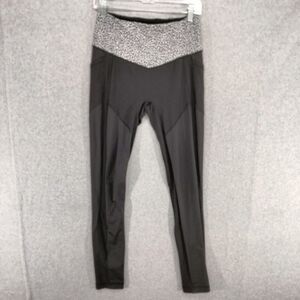 Lululemon Leggings Wmn 8 Black Mosaic Stretch Pockets Yoga Activewear Athleisure